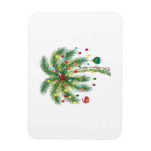 Tropical Christmas Palm Tree with Lights and Ornam Magnet