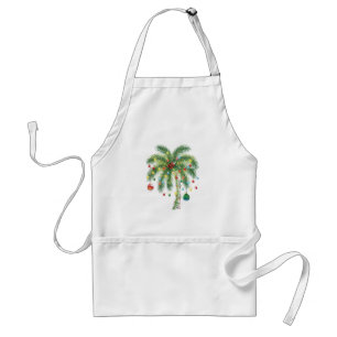 Tropical Christmas Palm Tree with Lights and Ornam Standard Apron