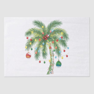 Tropical Christmas Palm Tree with Lights and Ornam Tissue Paper