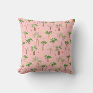 Tropical Christmas Palm Trees Pattern Cushion