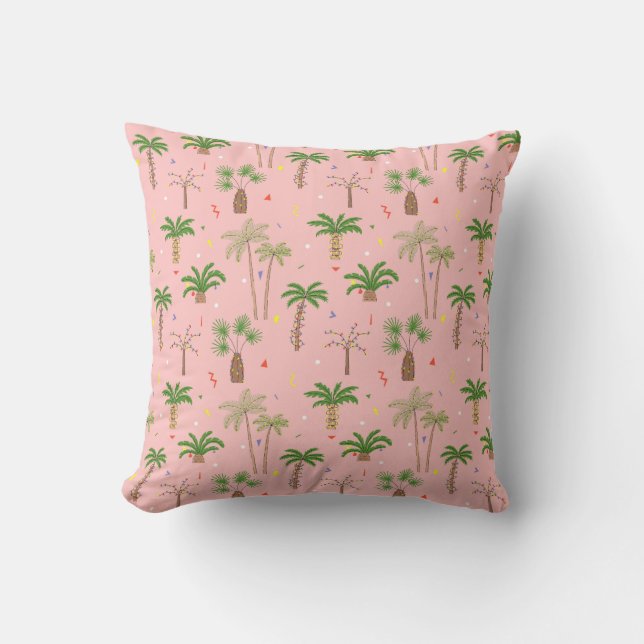 Tropical Christmas Palm Trees Pattern Cushion (Front)