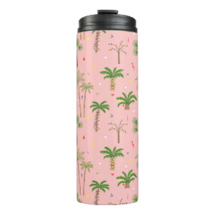 Tropical Christmas Palm Trees Pattern Thermal Tumbler