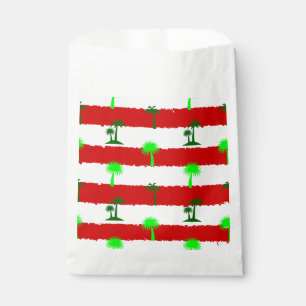 tropical christmas palm trees striped  favour bag