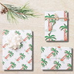 Tropical Christmas Palm Trees Wrapping Paper Sheet<br><div class="desc">This tropical Christmas wrapping paper is decorated with festive palm trees covered in lights and baubles.
Original Watercolor © Michele Davies.</div>