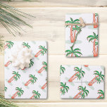 Tropical Christmas Palm Trees Wrapping Paper Sheet<br><div class="desc">This tropical Christmas wrapping paper is decorated with festive palm trees covered in lights and baubles.
Original Watercolor © Michele Davies.</div>