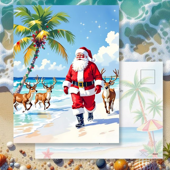 Tropical Christmas Personalized  Holiday Postcard (Creator Uploaded)