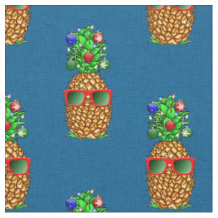 Tropical Christmas Pineapple Warm Xmas Fabric