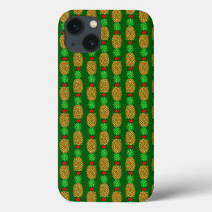 Tropical Christmas Pineapple Warm Xmas Holiday Gre iPhone 13 Case