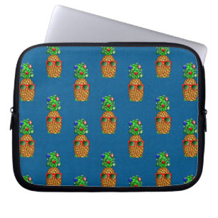 Tropical Christmas Pineapple Warm Xmas Laptop Sleeve