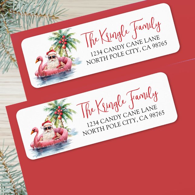 Tropical Christmas Return Address Return Address Label (Tropical Christmas Return Address label )