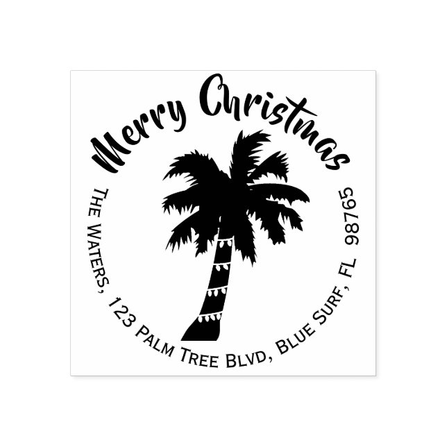 Tropical Christmas Return Address Stamp Customised (Imprint)