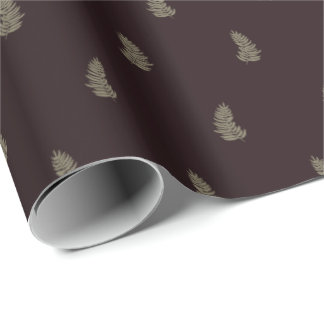 Tropical Christmas Sage Green Black Palm Leaf Wrapping Paper