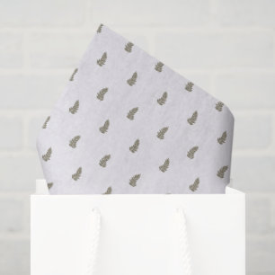 Tropical Christmas Sage Green White Palm Leaf Tissue Paper