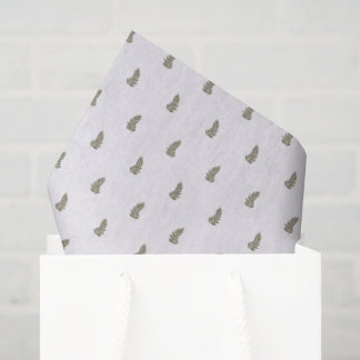 Tropical Christmas Sage Green White Palm Leaf Tissue Paper