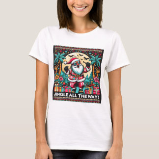 Tropical Christmas Santa Fun Women's T-Shirt