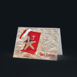 Tropical Christmas Santa Starfish Holiday Card<br><div class="desc">Santa starfish lounging on the beach with sunglasses and bikini.</div>