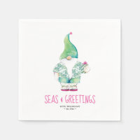 Tropical Christmas Santa Watercolor