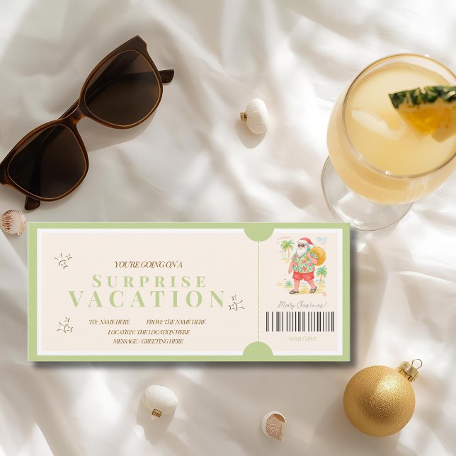 Tropical  Christmas Surprise Trip Voucher Card (Tropical Christmas Surprise Trip Voucher Card)