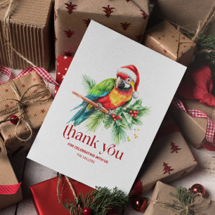 Tropical Christmas Theme Thank You Retro Text Card