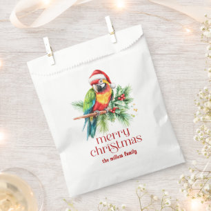 Tropical Christmas Theme Thank You Retro Text Favour Bag