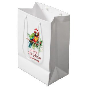 Tropical Christmas Theme Thank You Retro Text Medium Gift Bag