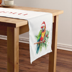 Tropical Christmas Theme Thank You Retro Text Short Table Runner