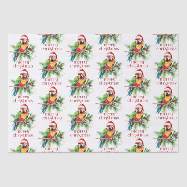 Tropical Christmas Theme Thank You Retro Text Tissue Paper (Front)