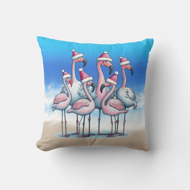 Tropical Christmas Throw Pillow (Front)