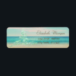 Tropical,Christmas Tree,Beach Return Address Label<br><div class="desc">Christmas tree  on beach background. An elegant and sophisticated designe.Costumize with your name and address details.</div>