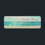Tropical,Christmas Tree,Beach Return Address Label<br><div class="desc">Christmas tree  on beach background. An elegant and sophisticated designe.Costumize with your name and address details.</div>