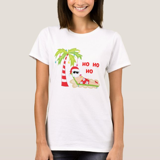 Tropical Christmas Tree Flamingo t-Shirt (Front)