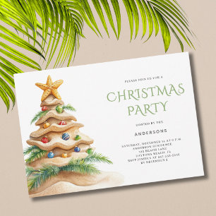 Tropical Christmas Tree Party Invitation