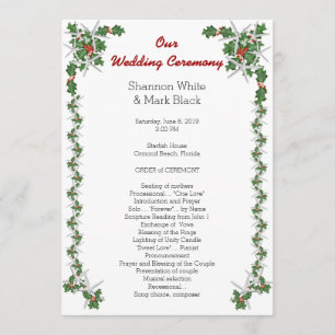 Tropical Christmas Wedding Program Starfish Holly