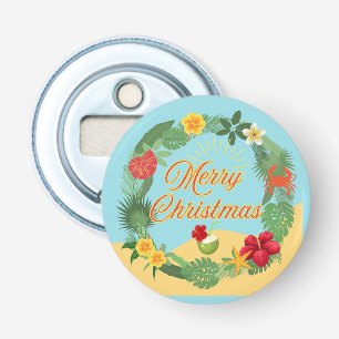 Tropical Christmas Wreath Bottle Opener