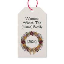 Tropical Christmas Wreath Gift Tag