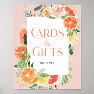 Tropical Citrus Bridal Shower Cards & Gifts Poster