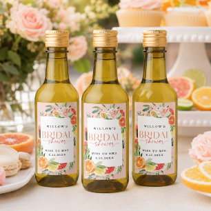 Tropical Citrus Bridal Shower Custom Wine Labels
