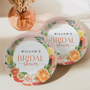 Tropical Citrus Bridal Shower Favour Plate