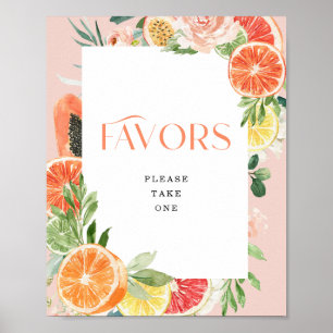Tropical Citrus Bridal Shower Favours Poster
