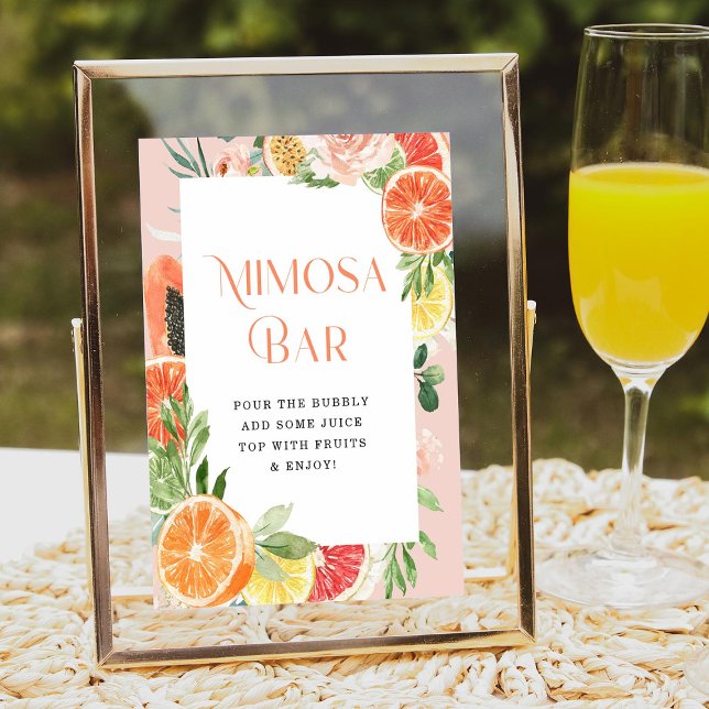 Tropical Citrus Bridal Shower Mimosa Bar Sign (Creator Uploaded)
