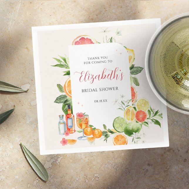 Tropical Citrus Bridal Shower  Napkin (Creator Uploaded)