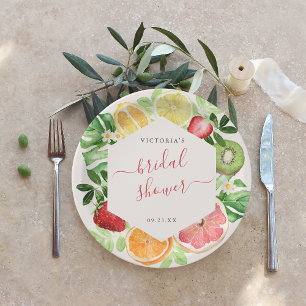 Tropical Citrus Bridal Shower  Paper Plate