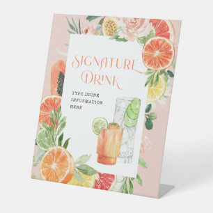 Tropical Citrus Bridal Shower Signature Drink Sign