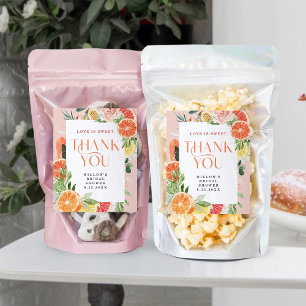 Tropical Citrus Bridal Shower Snack Favour Labels