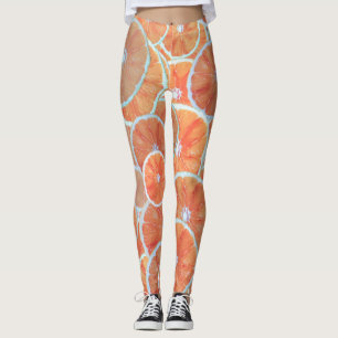 Tropical Citrus Fruit Oranges Tangerine Slices Leggings