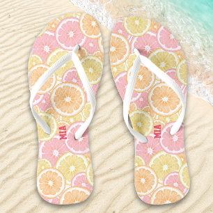 Tropical Citrus Fruit Pattern Name Thongs