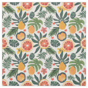 Tropical Citrus & Pear Pattern Fabric