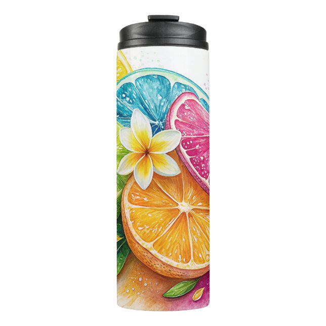 Tropical Citrus Splash Seamless Tumbler (Front)