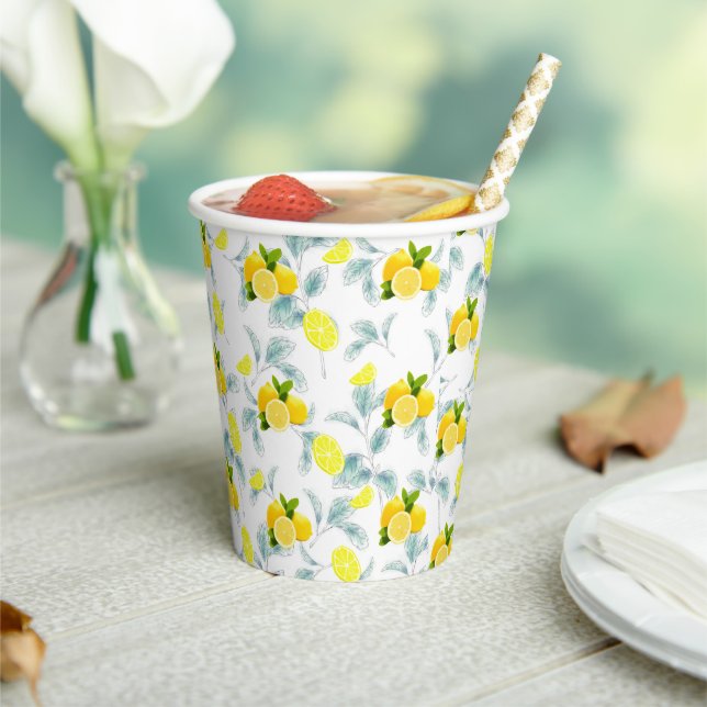 Tropical Citrus summer fresh Orange lemon Slice  Paper Cups (Insitu)