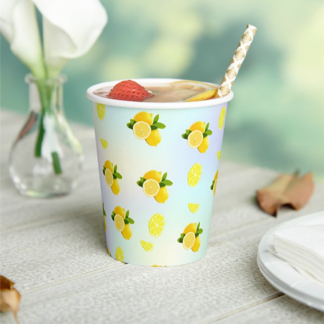 Tropical Citrus summer fresh Orange lemon Slice  Paper Cups (Insitu)